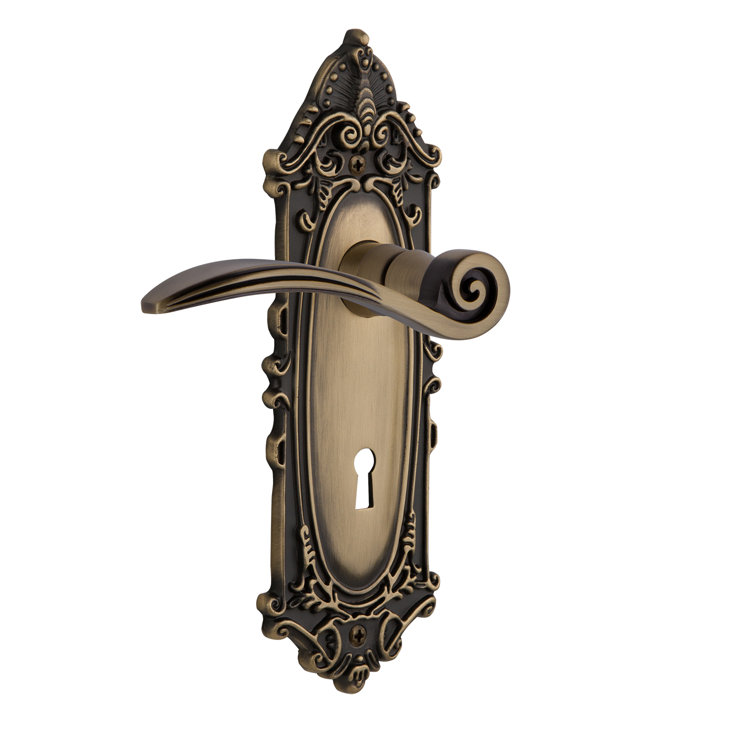 Victorian Plate Single Dummy with Decorative Keyhole and Swan Lever