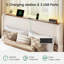 Lit plateforme tapissier avec lumières à DEL et station de charge, beige-1493949769-1493949763