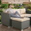 Ensemble de conversation modulaire d'extérieur 5 pièces pour 5 personnes avec coussins de patio et coussins gris-2004149912-1999642903