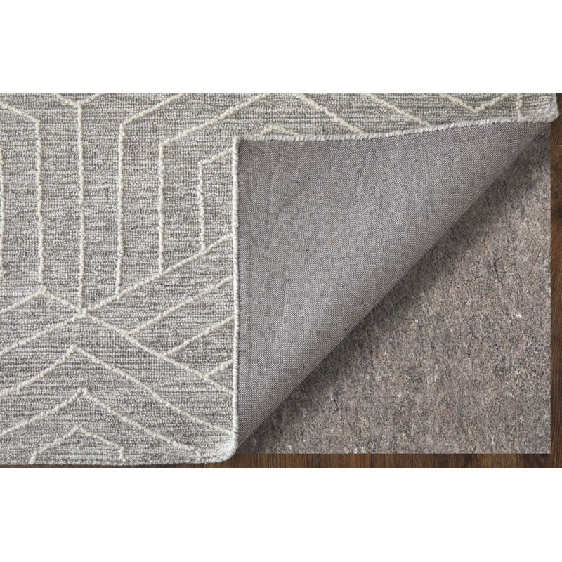 Emerson Hand Tufted Polypropylene Geometric Area Rug in Gray/Ivory by Thom Filicia, Rectangle 8' x 10'