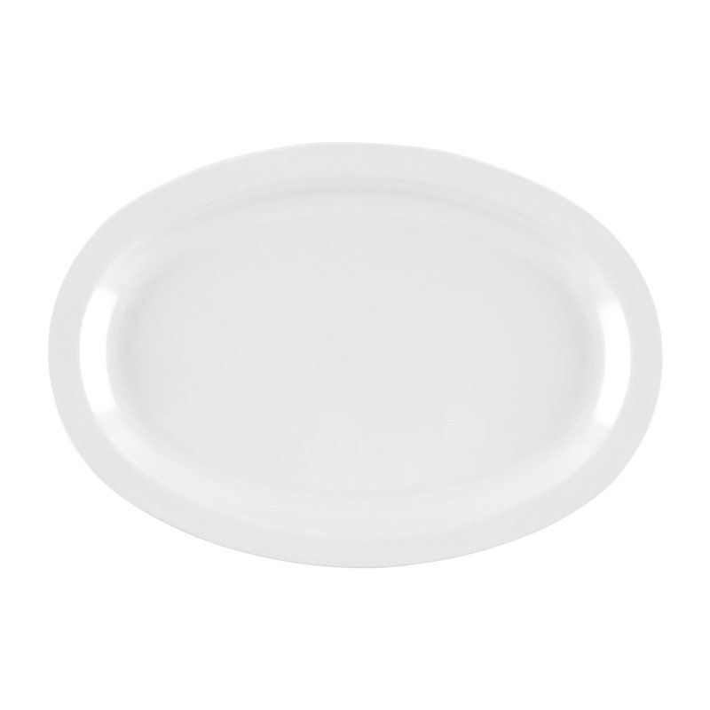 GET Plateau de service ovale en mélamine OP-610-MIX, Blanc, H 1 po x L 11,75 po x l 8,25 po