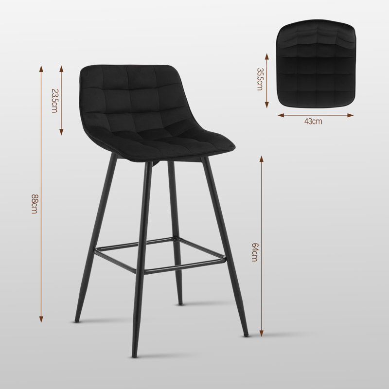 Heyman Upholstered Counter Stool, Black