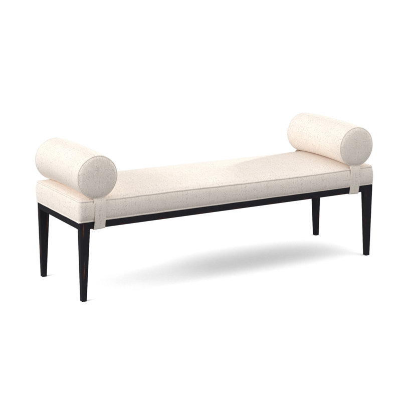 Brooklyn Upholstered Bench, Vintage Ebony, Venice Ivory 100% Polyester