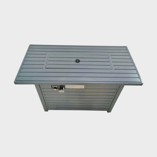 24 Inch Outdoor Gas Fire Pit Table With Lid Durable Steel Construction