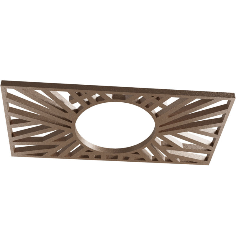 H 16 po x l 8 po x P 5 7/8 po x P 1/2 po médaillon de plafond en PVC de qualité architecturale, cuivre, Cuivre