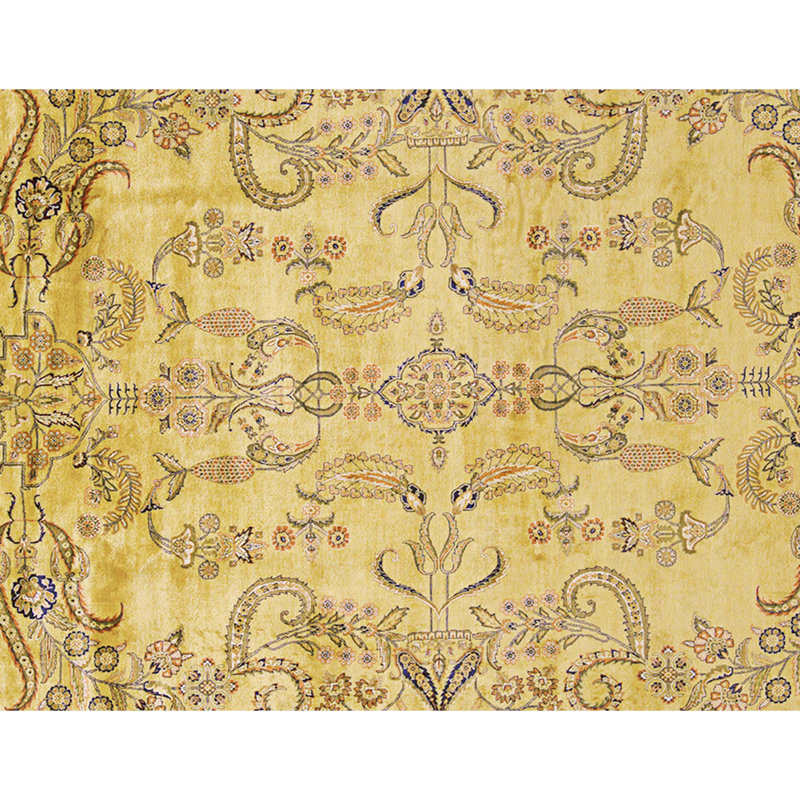 Hand Knotted Wool Area Rug in Gold And Black