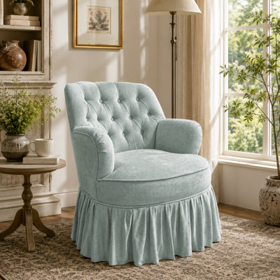Fauteuil pivotant avec jupe plissée