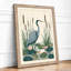 Heron Among Cattails Botanical - Framed Print-324507066-324507067