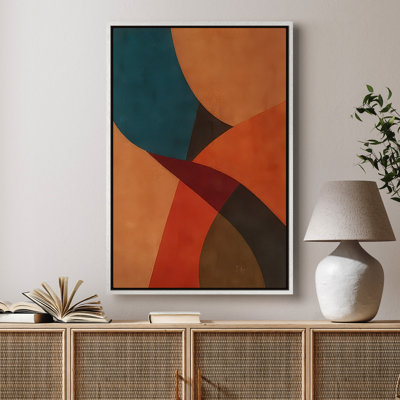Art mural encadré, impressions murales abstraites rétro pour chambre à coucher - 16 po x 24 po