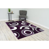 Tapis mauve à motif géométrique Cossette