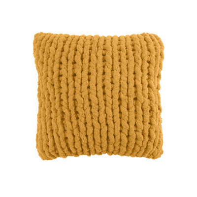 Ella Chunky Knit Yellow Square Throw