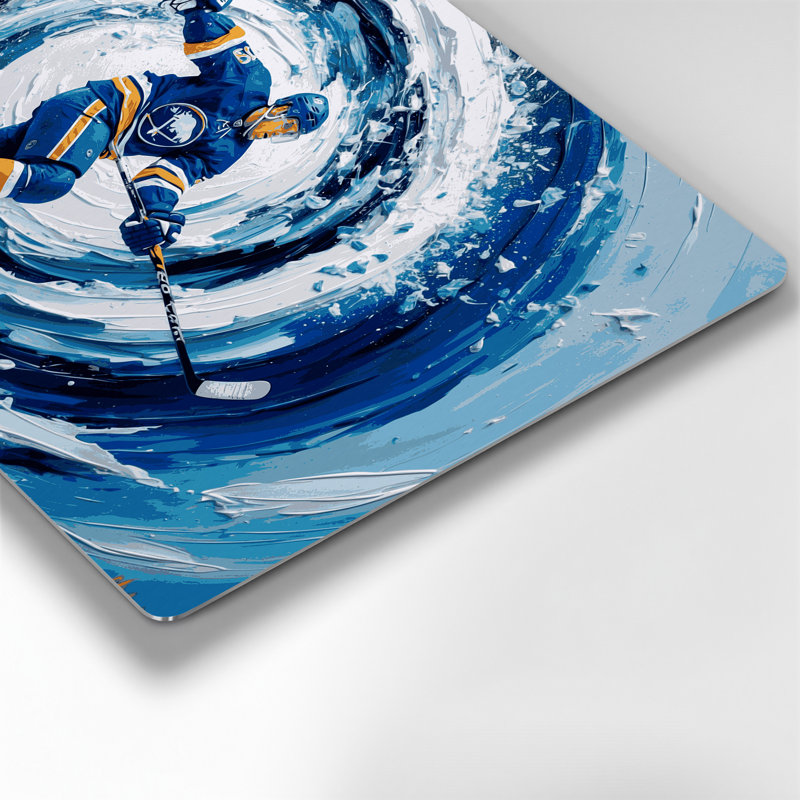 Sports sur glace, art mural gris en métal, H 288 po x l 432 po x P 0,05 po