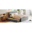 Lit plateforme tapissier avec lit gigogne simple TG et texture confortable, molleton gris pour grand lit-1425893636-1517373130