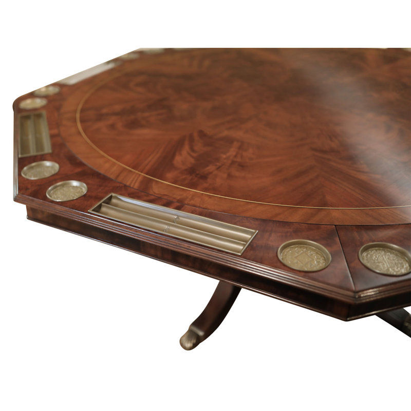 Round Expanding Dining Table & Poker With Table Two Leaf Storage Cabinets