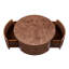 Table basse rotative en bois Burl avec 2 tiroirs, plateau rotatif à 360 °, noyer, 28,4 po