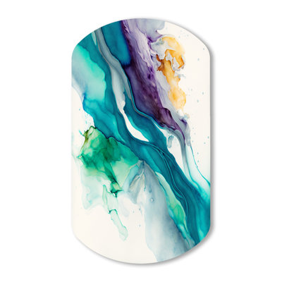 Chiquia - Abstract Liquid Ink Cylinder Shape Assymterical Metal Wall Art