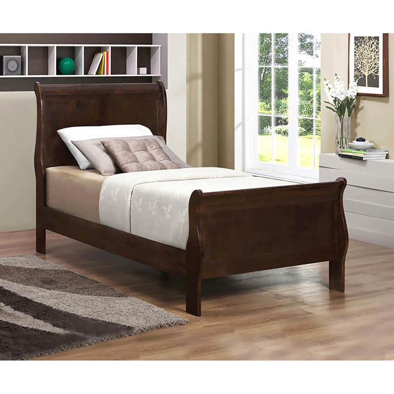 Lit-bateau simple Cappuccino, Lit simple, Brun