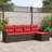 Ebern Designs 5 Piece Patio Sofa Set With Cushions Black Poly Rattan-1799726115-1799726127