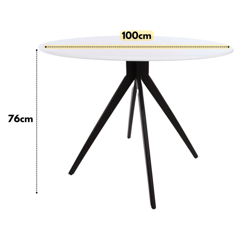 Aspen 5-Piece Casual Dining Set - Spacious Round Table & 4 Curved Plastic Chairs, White, White