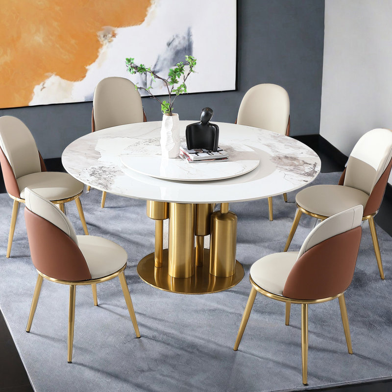 2 chaises de salle à manger beige, cuir PU, pieds en métal pour un revêtement en cuir confortable