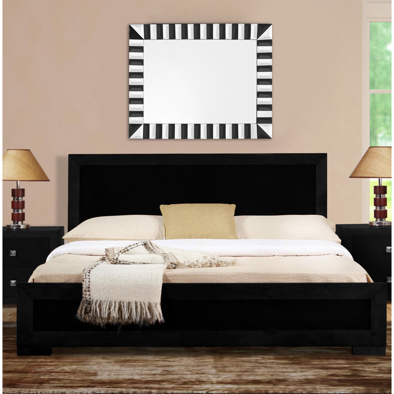 Trent Wood Low Profile Platform Bed, Queen, Black