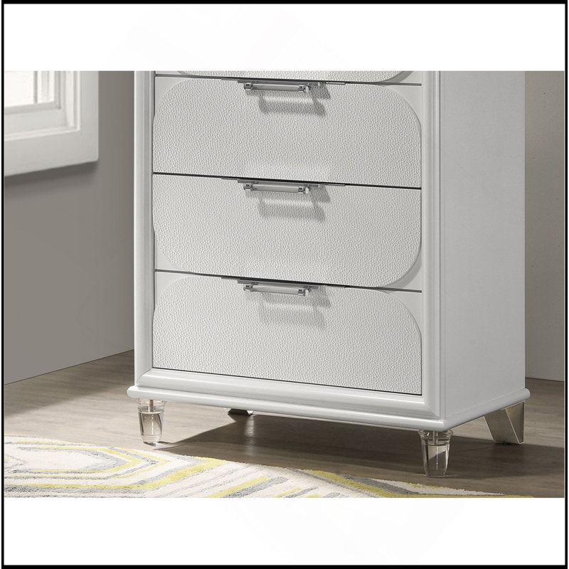 Commode 5 pièces Contemporary Glam Pearl White