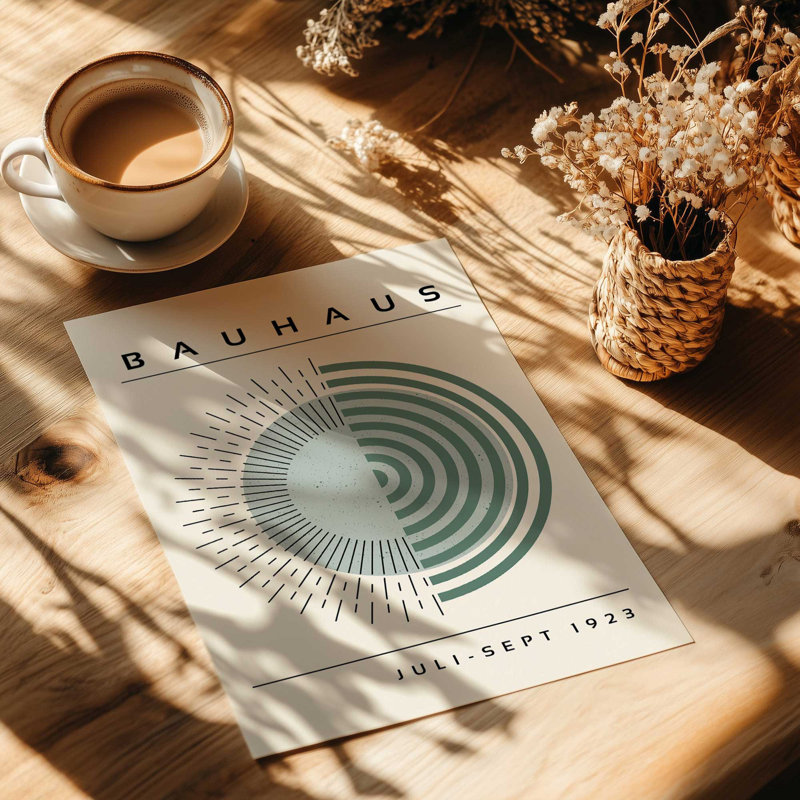 Imprimé Bauhaus Echoing Rays, Sans cadre, papier, H 10 po x l 8 po