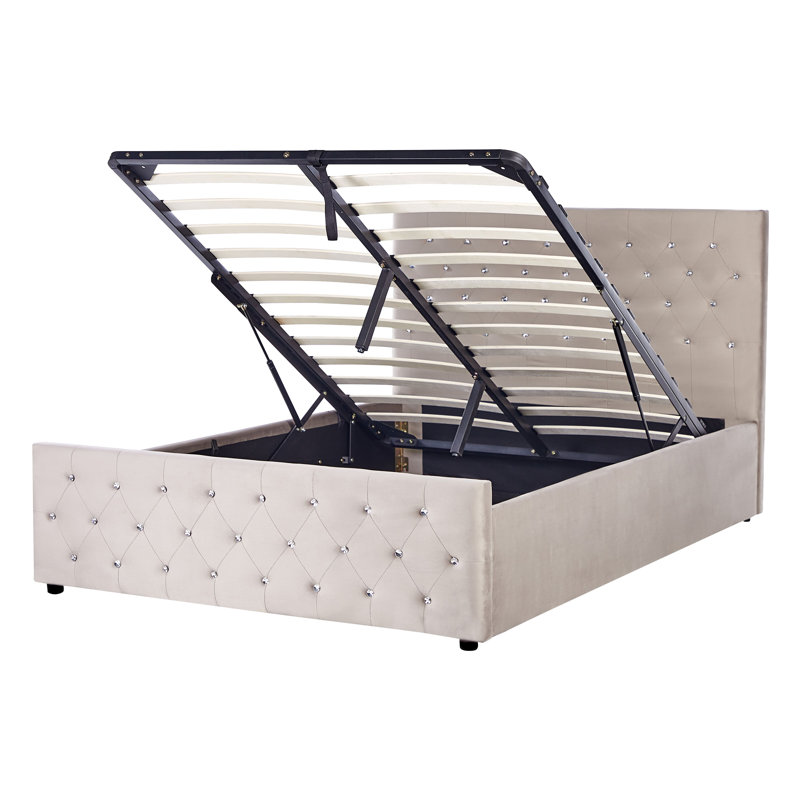 Aylene Upholstered Ottoman Storage Bed, Double