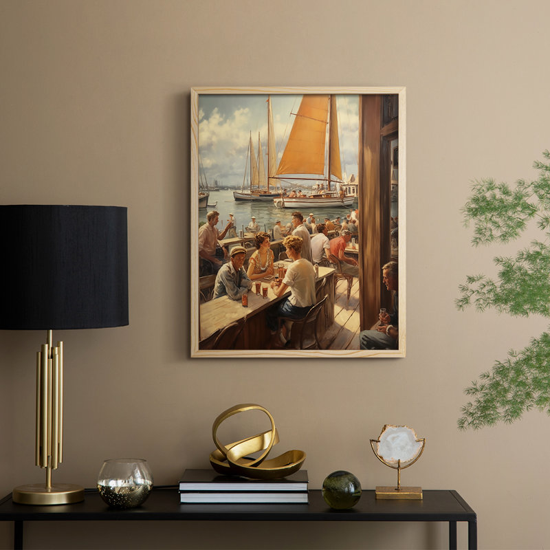 NAUTICAL Series DCxxxi, reproduction encadrée - bois massif, Naturel, H 11 po x l 9 po