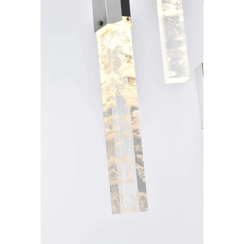  Lustre Aurora, H 19 po x l 20 po x P 20 po, Chrome et transparent, 5