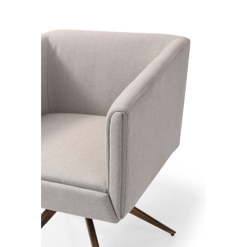 Fauteuil rembourré en tissu Mufid, Gris clair