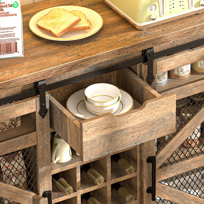 Armoire de bar 70 po Lavorn, Brun rustique