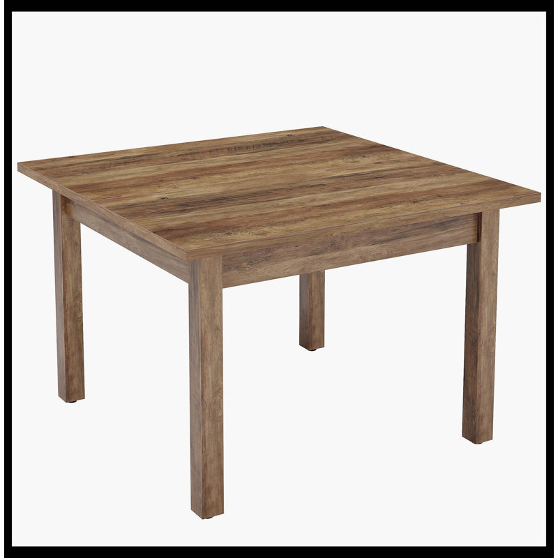 Table de salle à manger carrée 39,4 "avec pieds en bois massif pour 4, Grayish-Brown