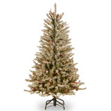 Dunhill Fir Slim 4.5' Hinged Artificial Christmas Tree with 350 Clear Lights