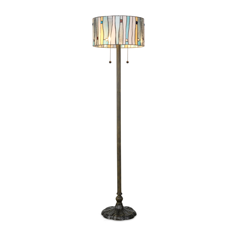 Gadson 58'' Bronze Traditional Floor Lamp, Blue