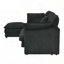 Canapé modulaire en L avec repose-pieds - Tissu convertible 4 places, serviette-510082306