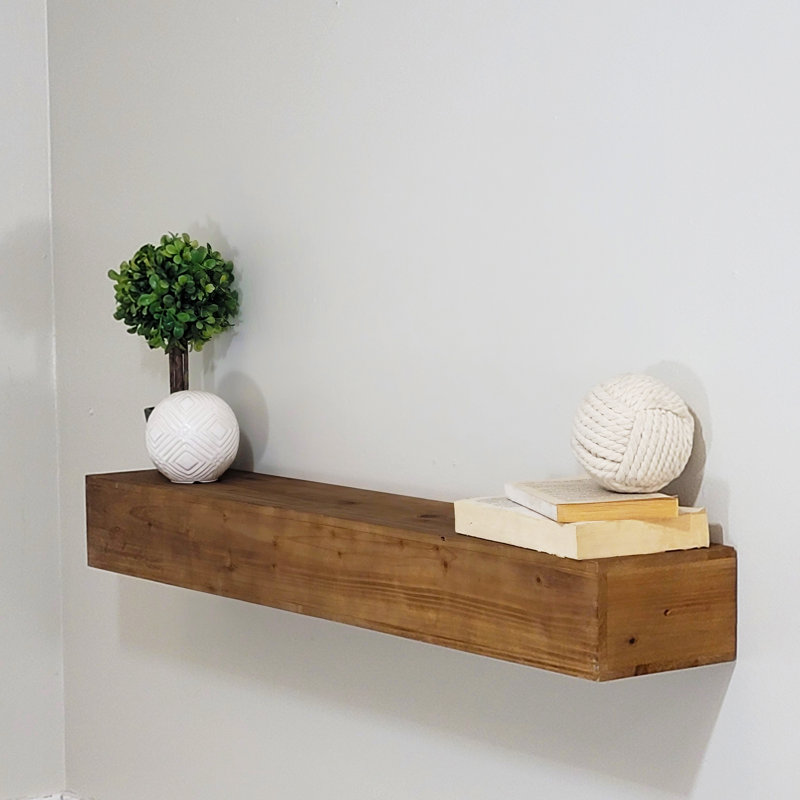 Tablette flottante en bois, Marron