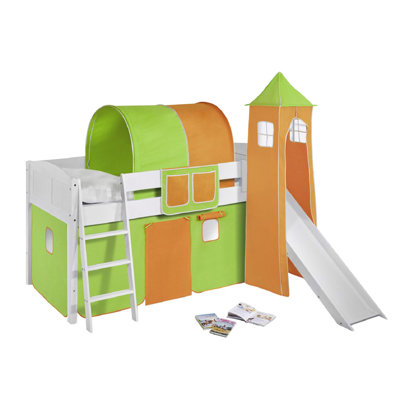 Basic European Single Mid Sleeper Bed with Textil Set
