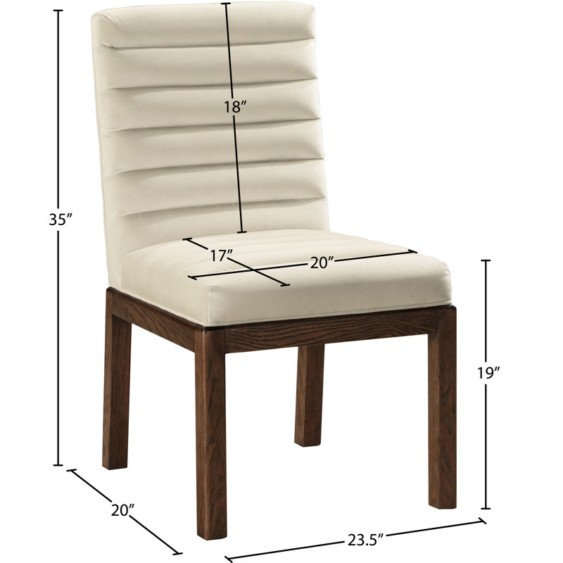 Chaise en velours Evelyn Lametra, Velours crème, Brun