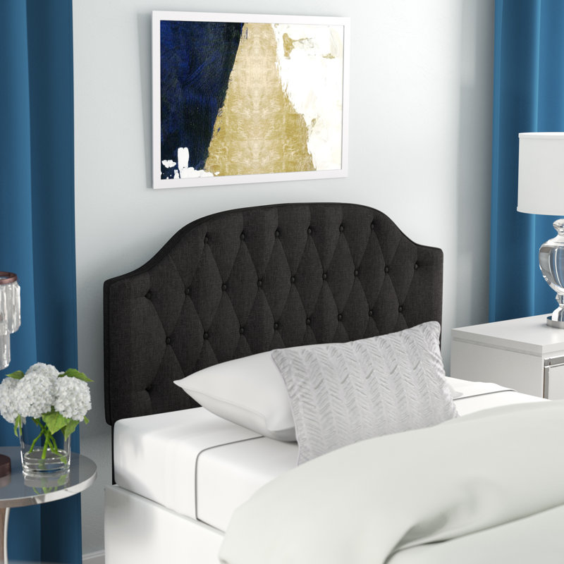 Michelli Upholstered Panel Headboard, Queen, Dark Gray