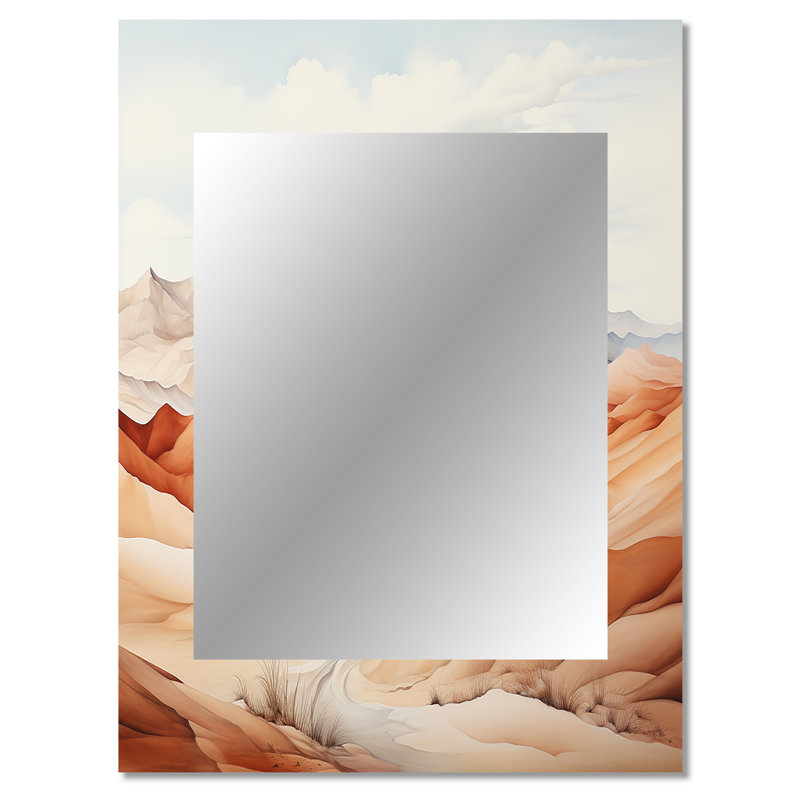 Saharas Desert Silence - miroir du désert, miroir mural décoratif global, impression d'art en métal, 40 po x 30 po