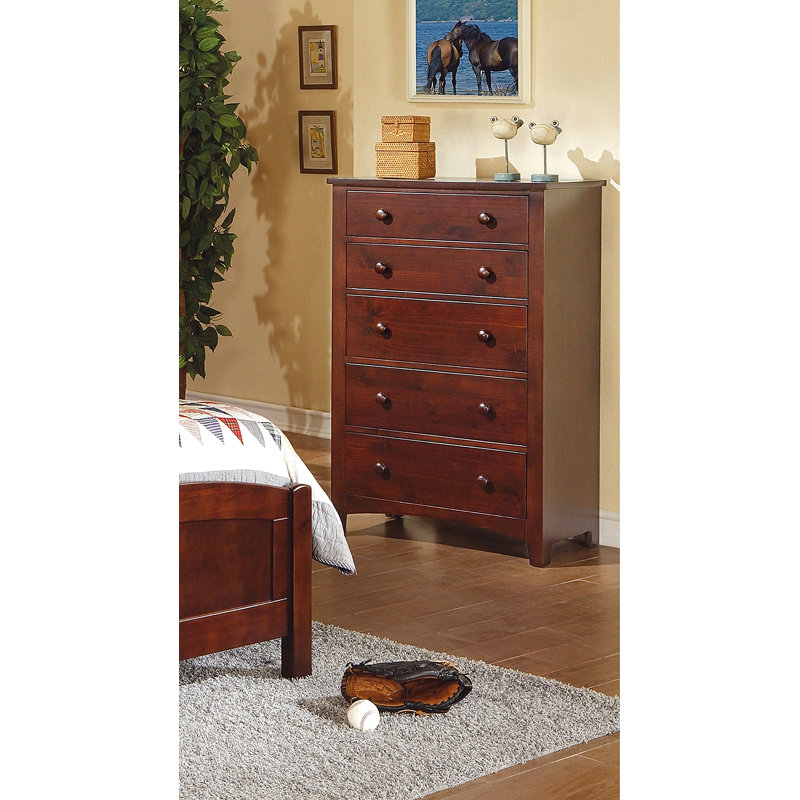 Commode 1 pièce 1 tiroir 5 pièces, Brun