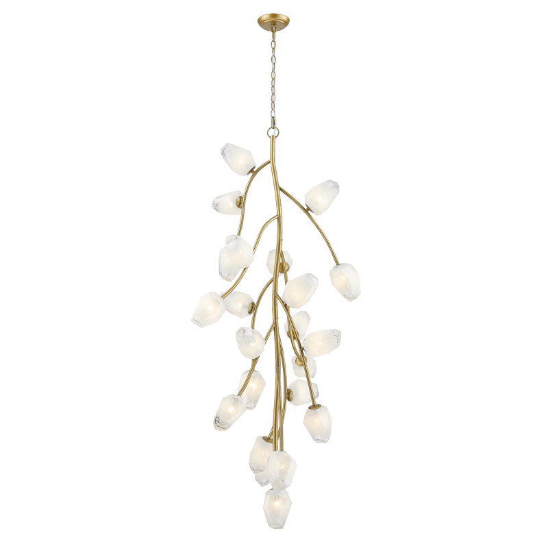 Lustre éclectique à branches dorées 22 lumières