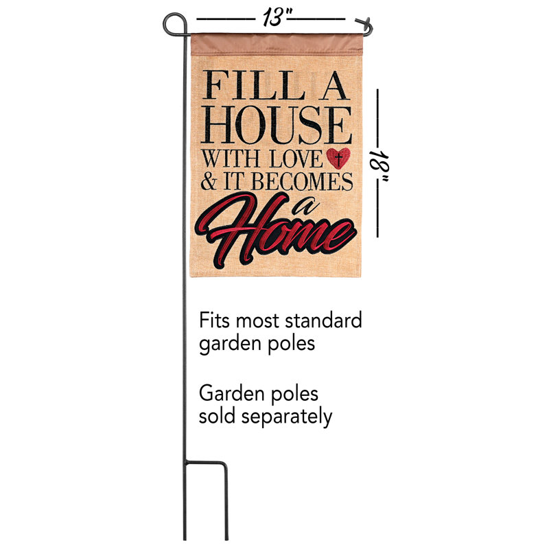 Drapeau de jardin en polyester H 18 po x l 13 po Imer