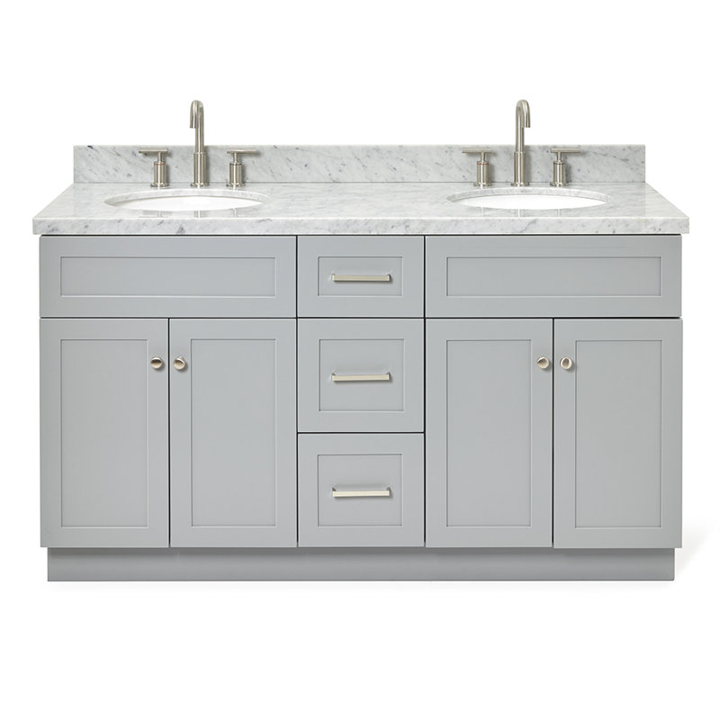 Ensemble de meuble-lavabo double 61 po Abell, Gris