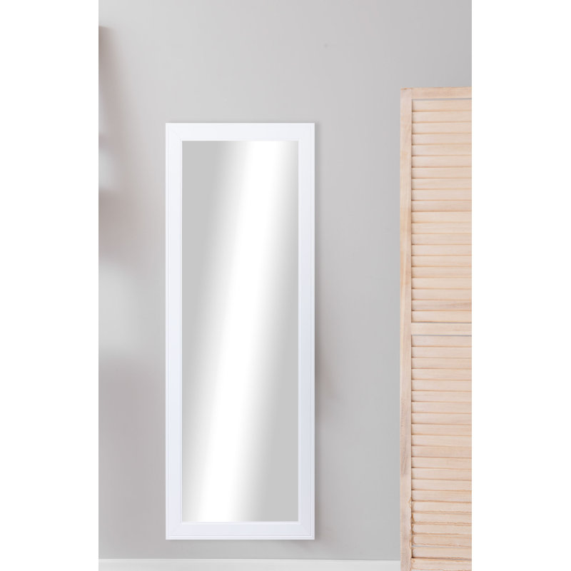 Eladia Flat Wall Mirror, 59.5" H x 20.5" W, White