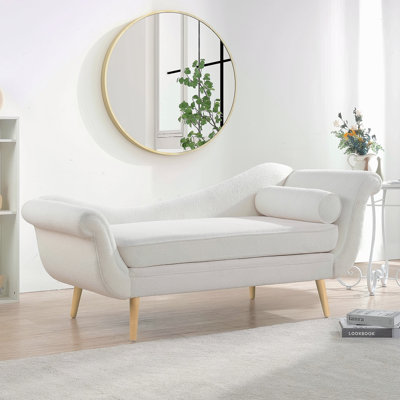 Chaise longue avec accoudoirs à volutes