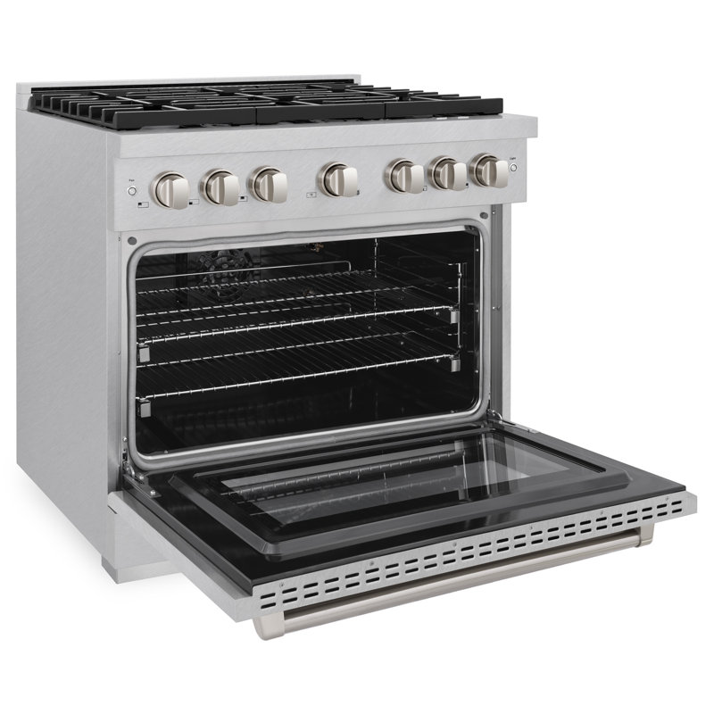 ZLINE 36 in. 6 Burner Gas Range in DuraSnow®, Stainless Steel