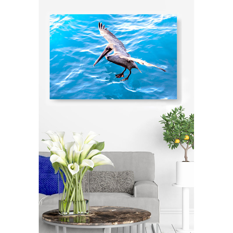 «Mccutchen Pelican on the Bubble», reproduction d'art graphique sur toile tendue, H 16 po x l 24 po x 1,5 po