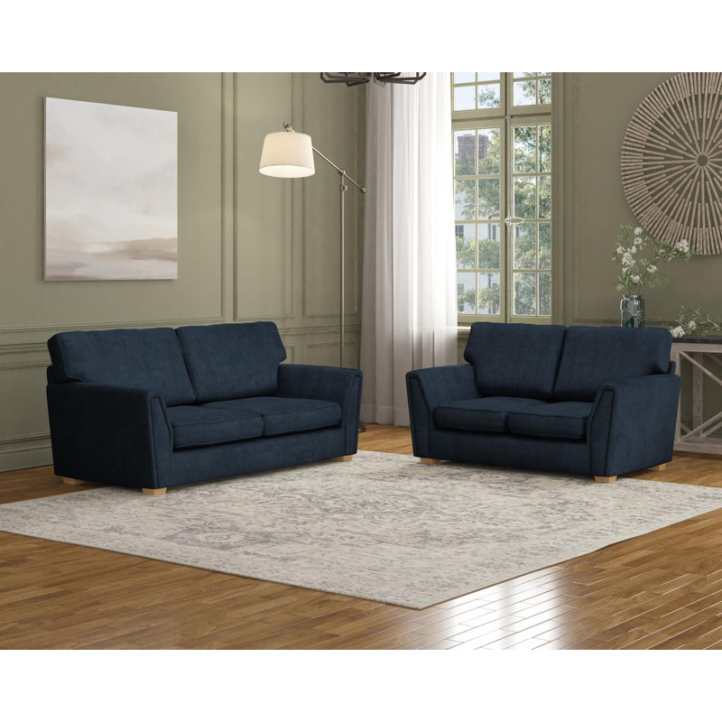 Wendleberry Three Seater and Two Seater, Fixed Back, Royal Blue